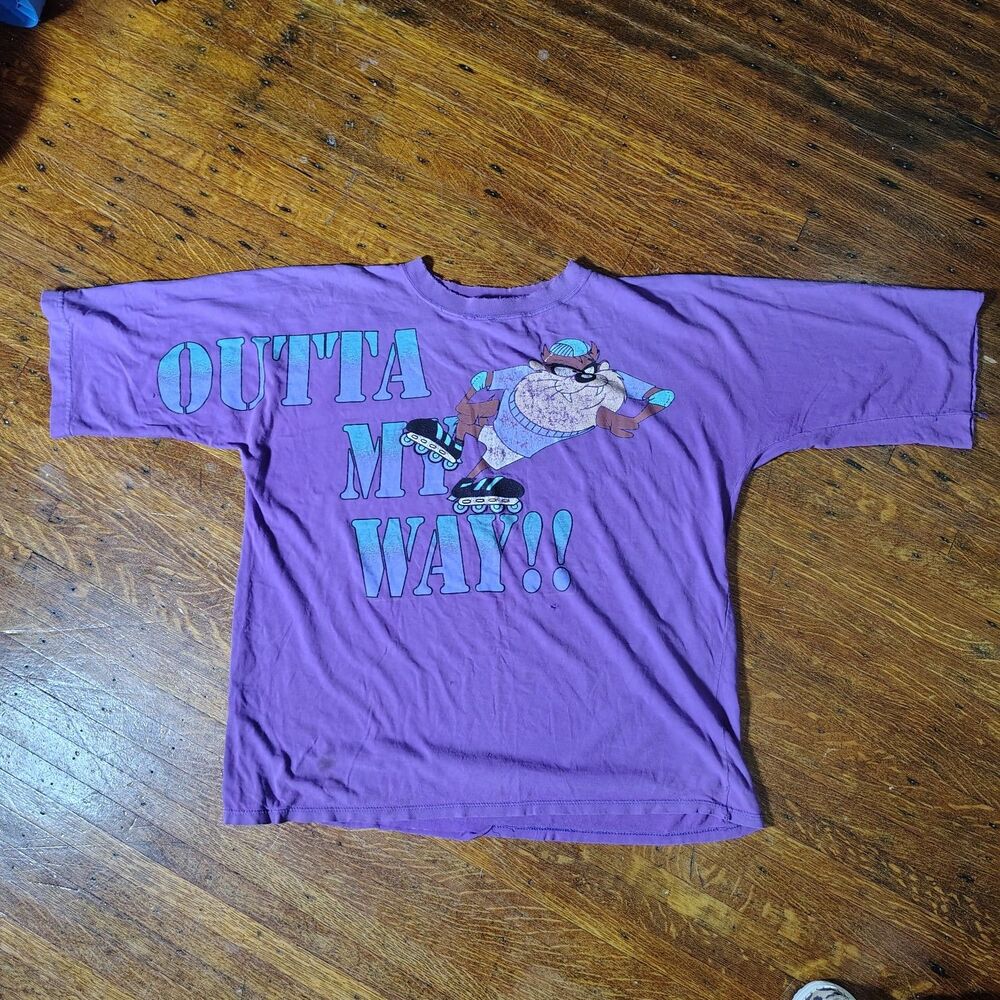 Looney Tunes Taz Manian Devil VTG 1990s  Get Outta My Way Tee/T766